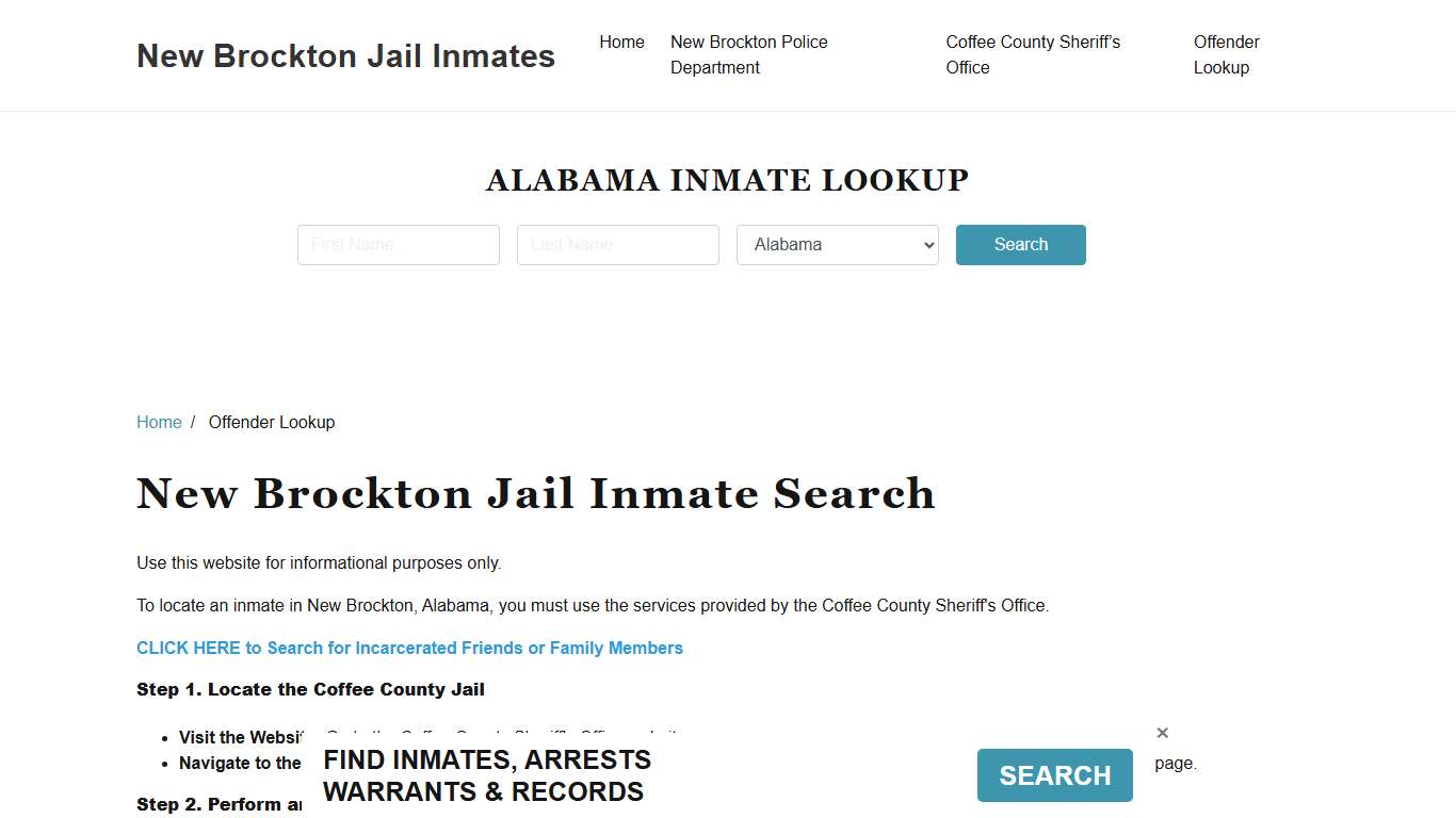 New Brockton, AL Detainee Lookup