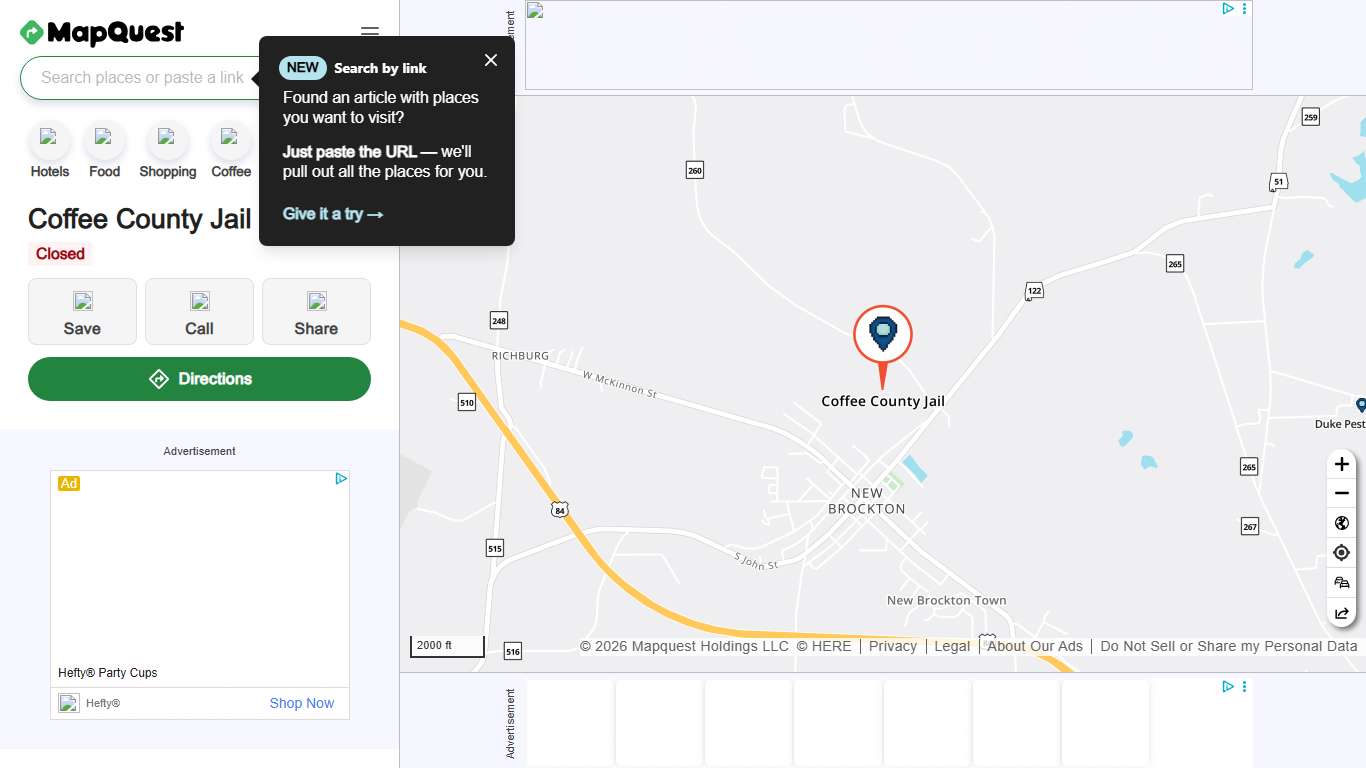 Coffee County Jail, 4 County Complex, New Brockton, AL 36351, US - MapQuest